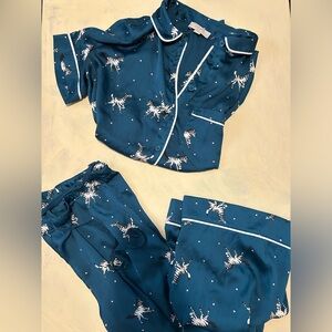 Loft Silky Pajama Set - Size M - Zebra Print